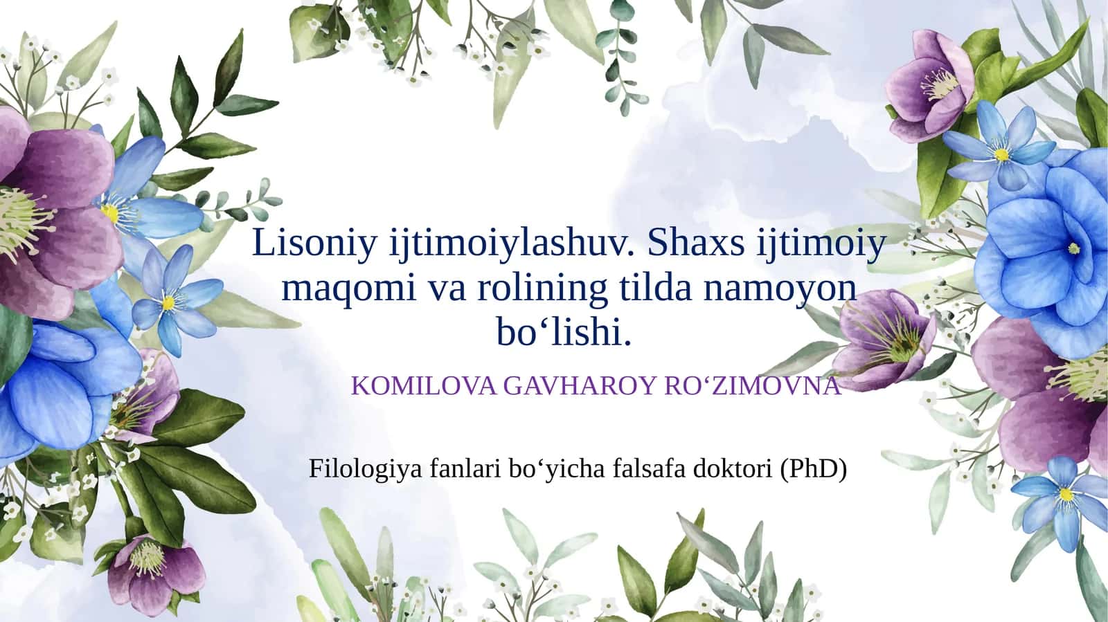 Lisoniy ijtimoiylashuLisoniy ijtimoiylashuv. Shaxs ijtimoiy maqomi va rolining tilda namoyon bo‘lishi. v 1