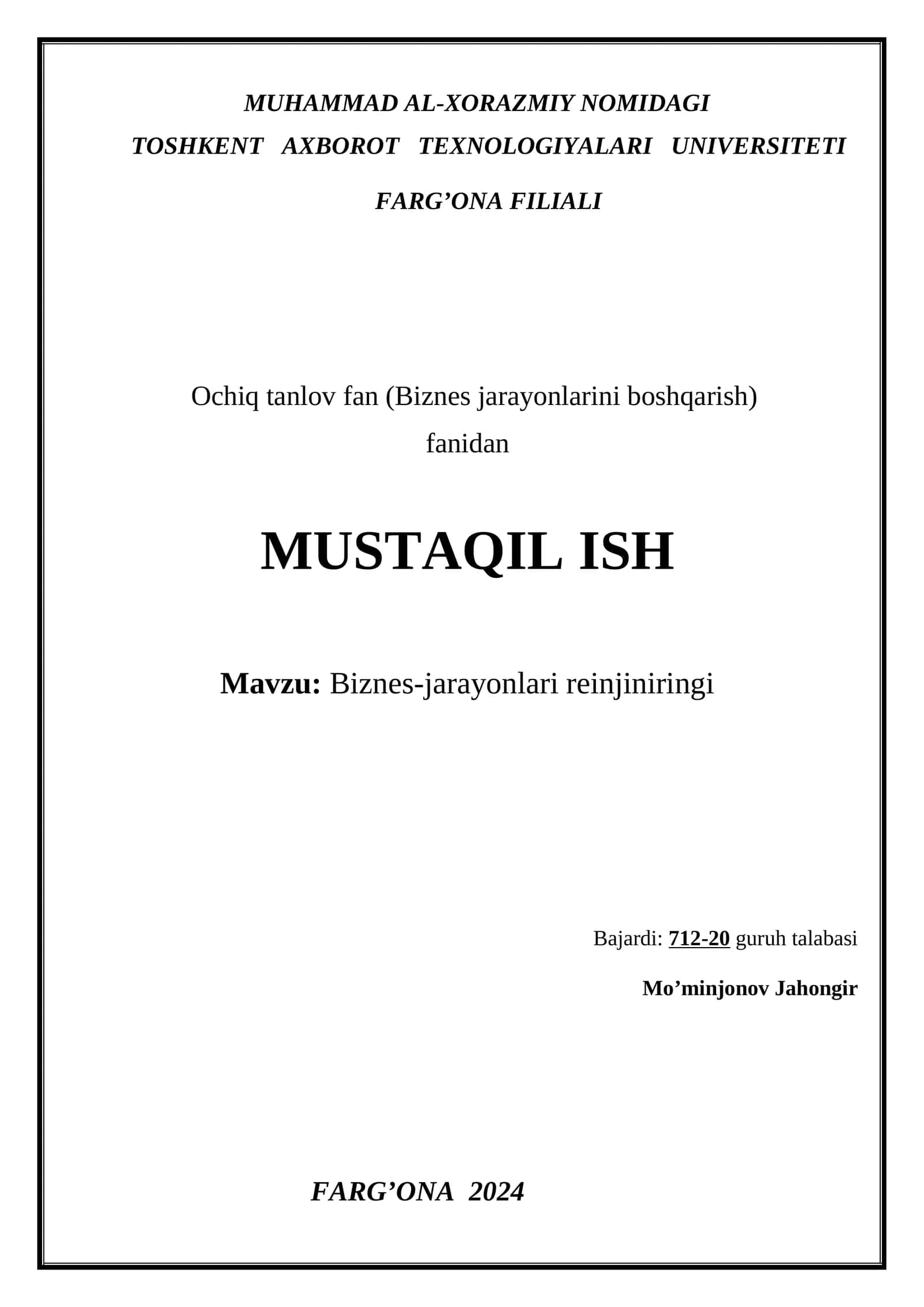 Biznes-jarayonlari reinjiniringi 1