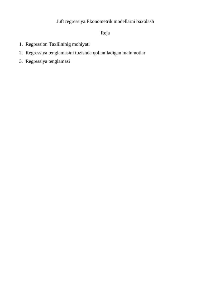Regression Taxlilninig mohiyati 1