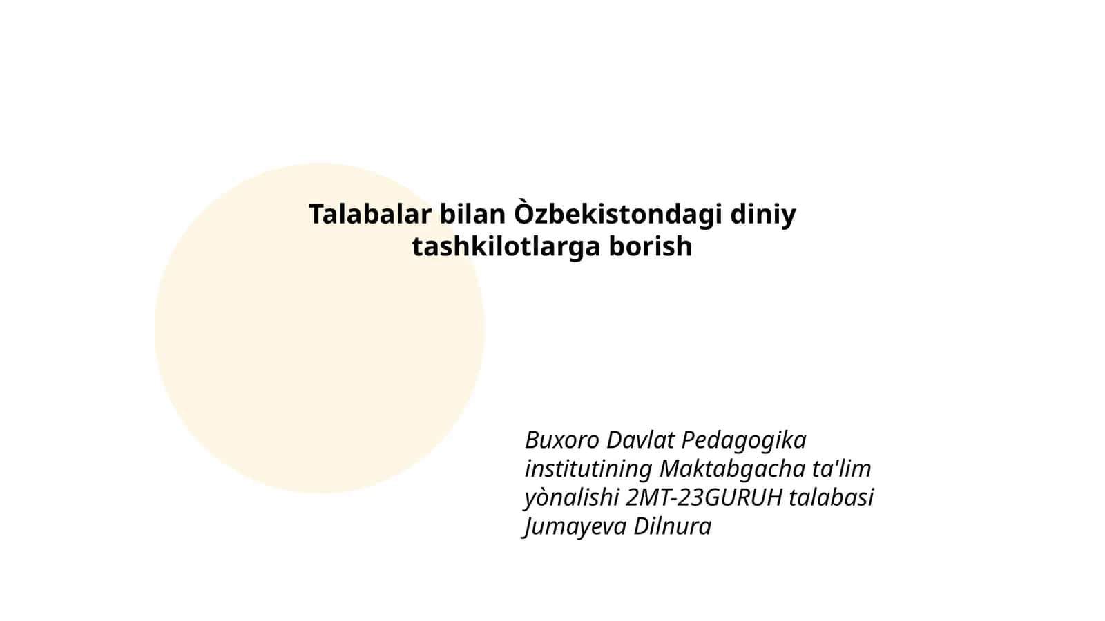 Maktabgacha ta'lim yònalishi 1