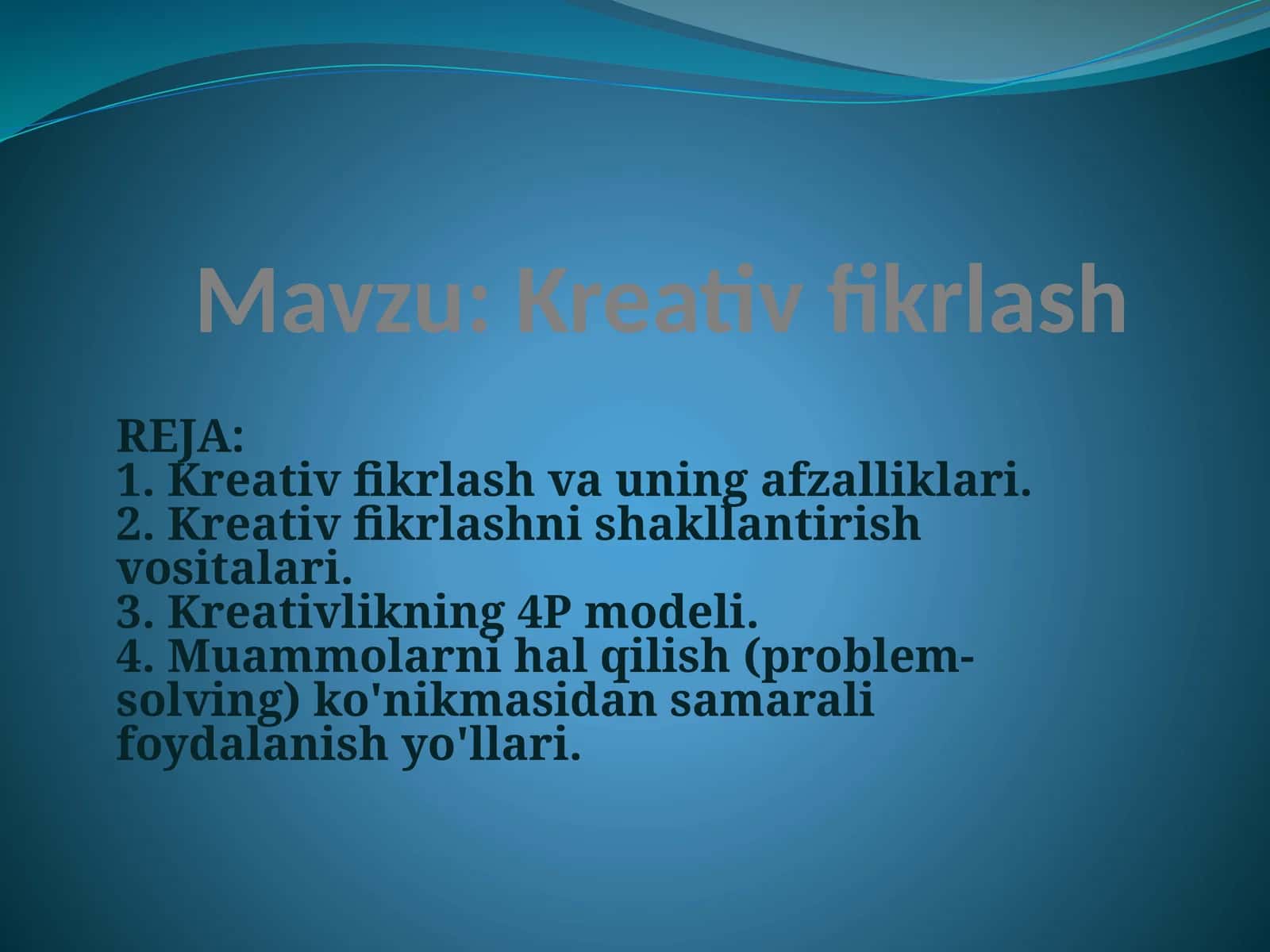 Kreativ fikrlash 1