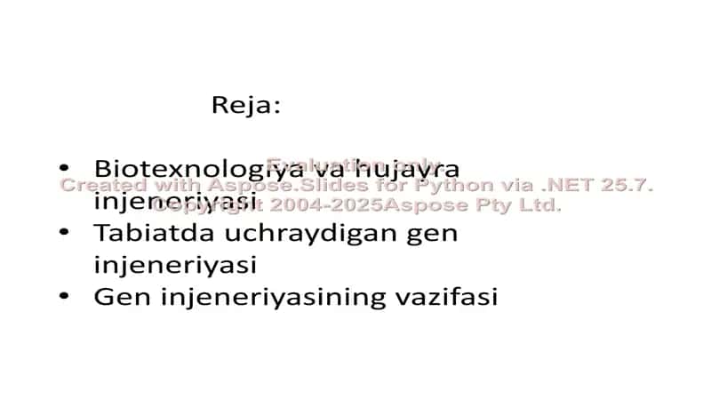 Biotexnologiya va hujayra injeneriyasi 1