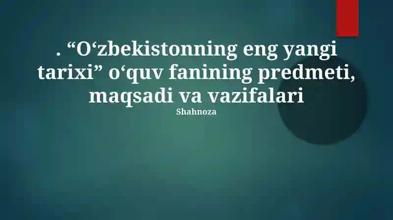 O'zbekistonning eng yangi tarixi