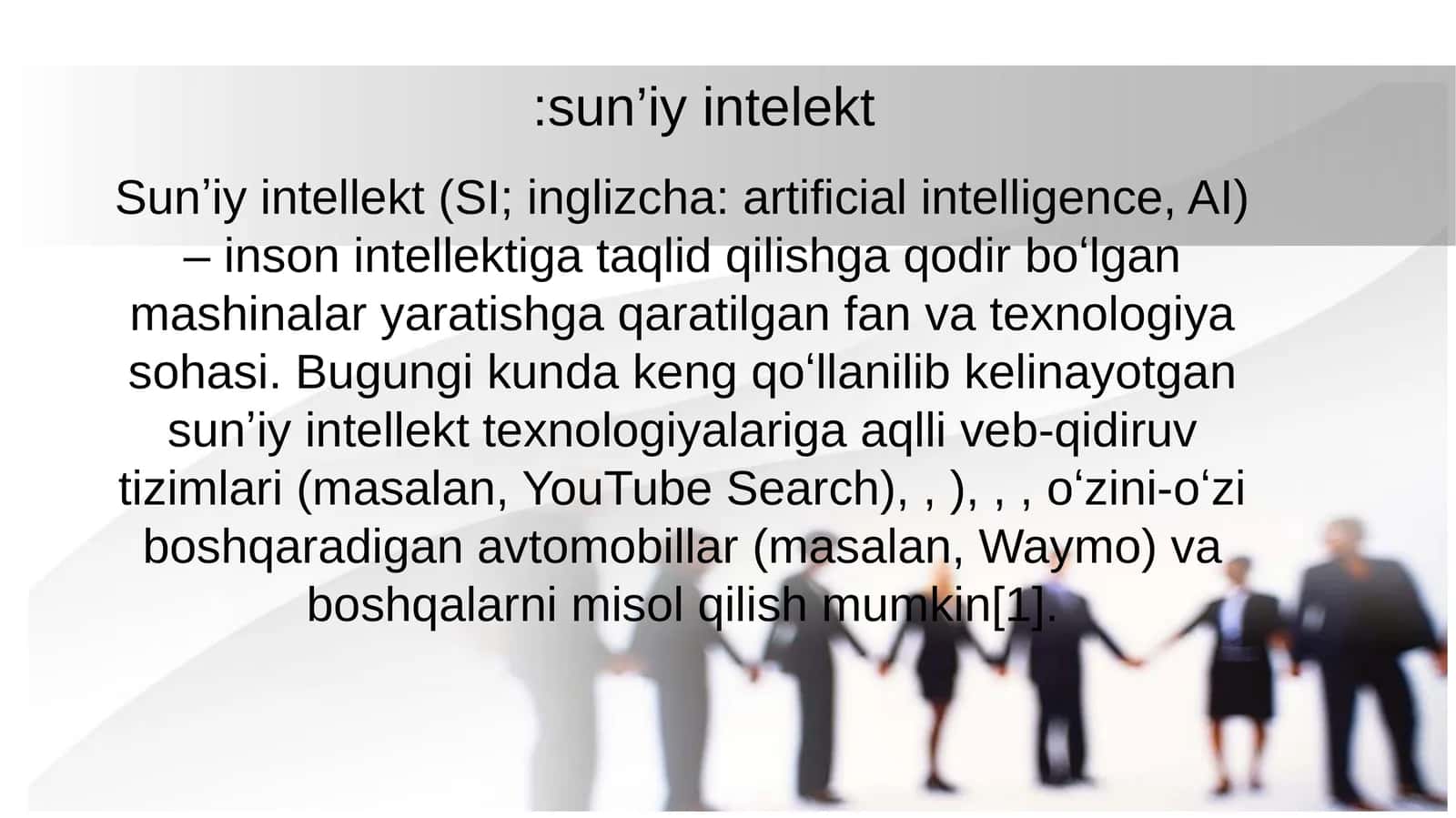 Sunʼiy intellekt (Sunʼiy intellekt, Sun’iy intellekt) 1