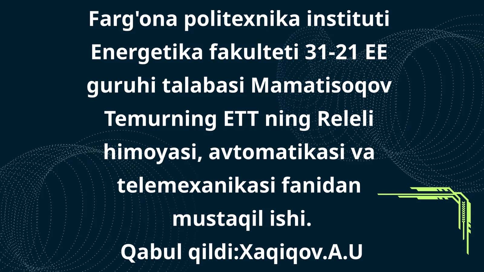 Maksimal tokli ximoyalar va ximoya sxemalari 1