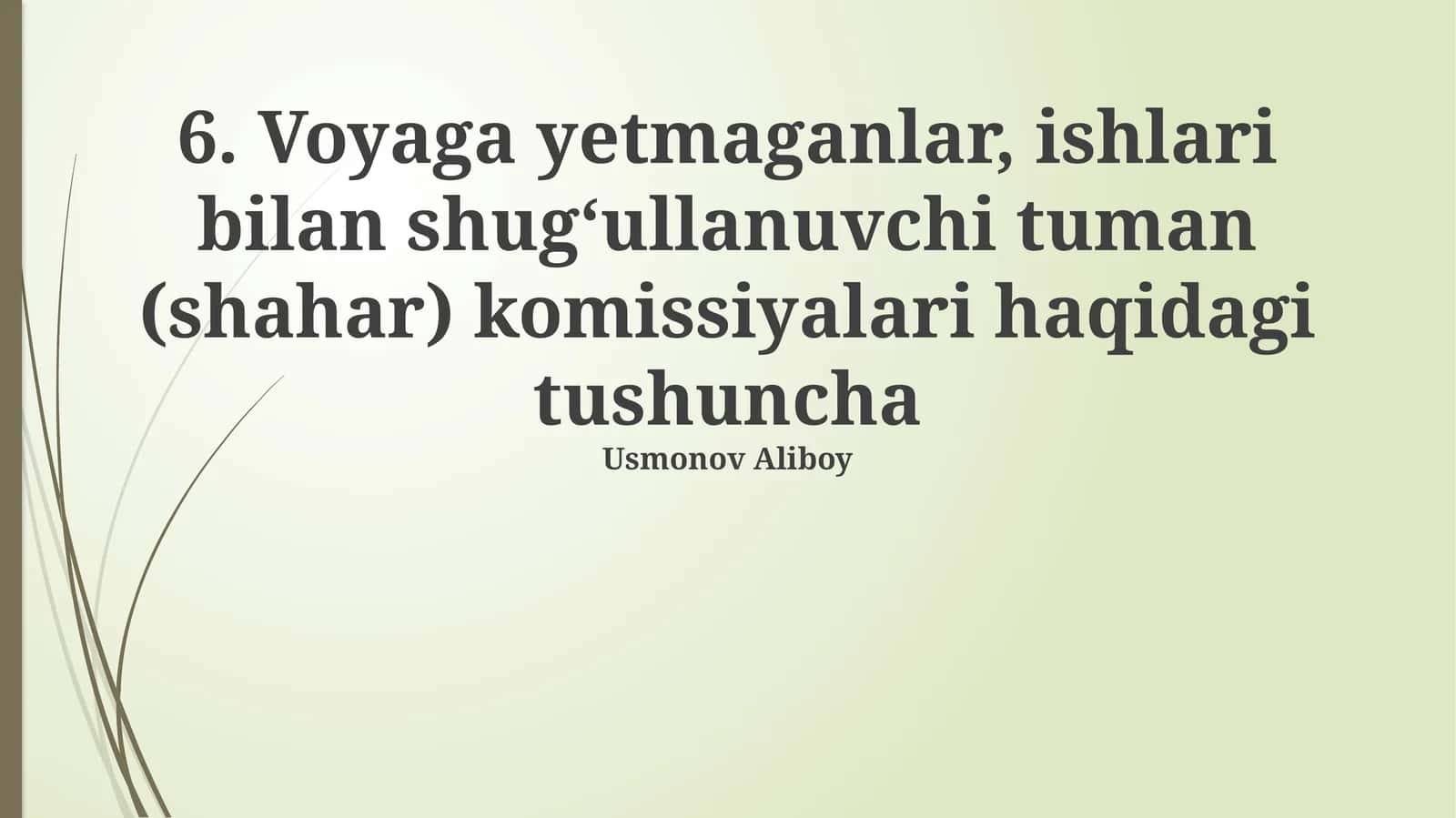 Voyaga yetmaganlar, ishlari bilan shug‘ullanuvchi tuman (shahar) komissiyalari haqidagi tushuncha 1