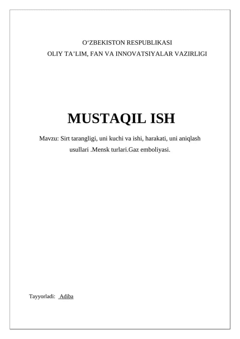 Sirt tarangligi va uni xususiyatlari 1