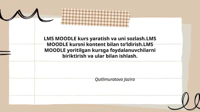 LMS MOODLE kurs yaratish va uni sozlash 1