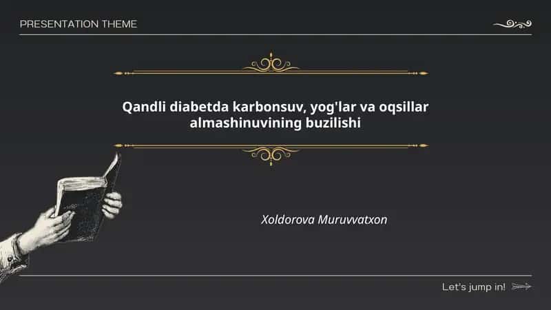 Qandli diabetda karbonsuv, yog'lar va oqsillar almashinuvining buzilishi 1