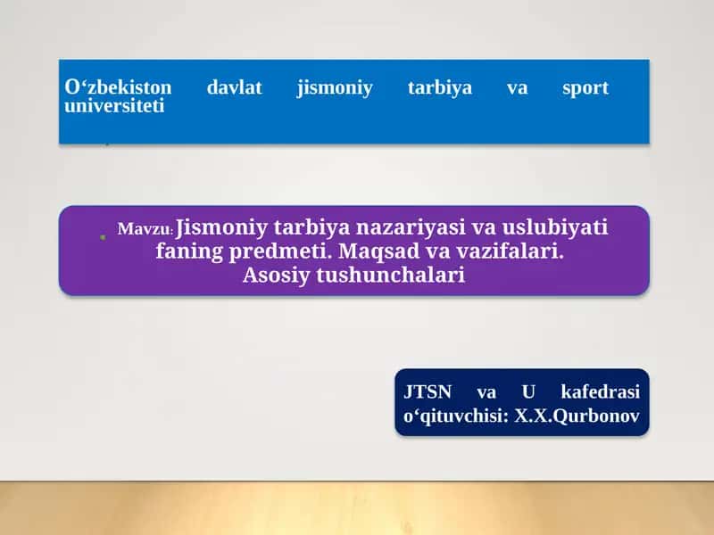 Jismoniy tarbiya nazariyasi va uslubiyati 1