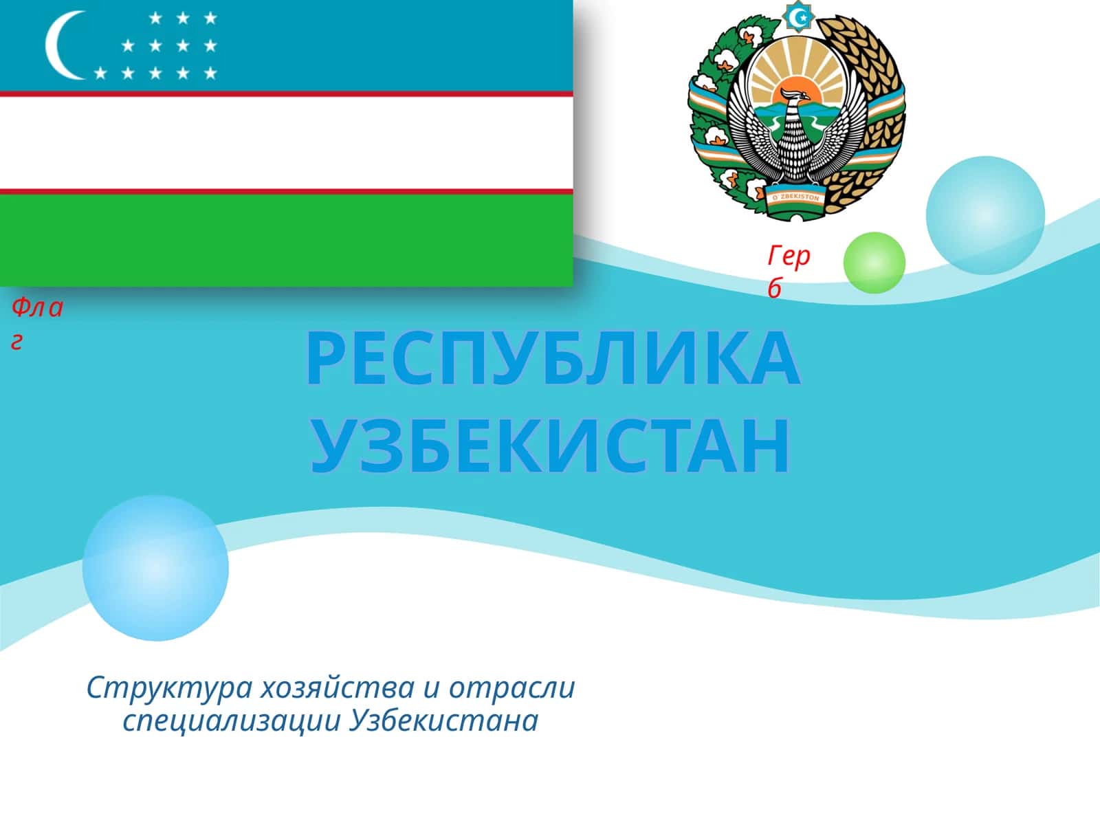 Структура хозяйства и отрасли специализации Республики Узбекистан 1