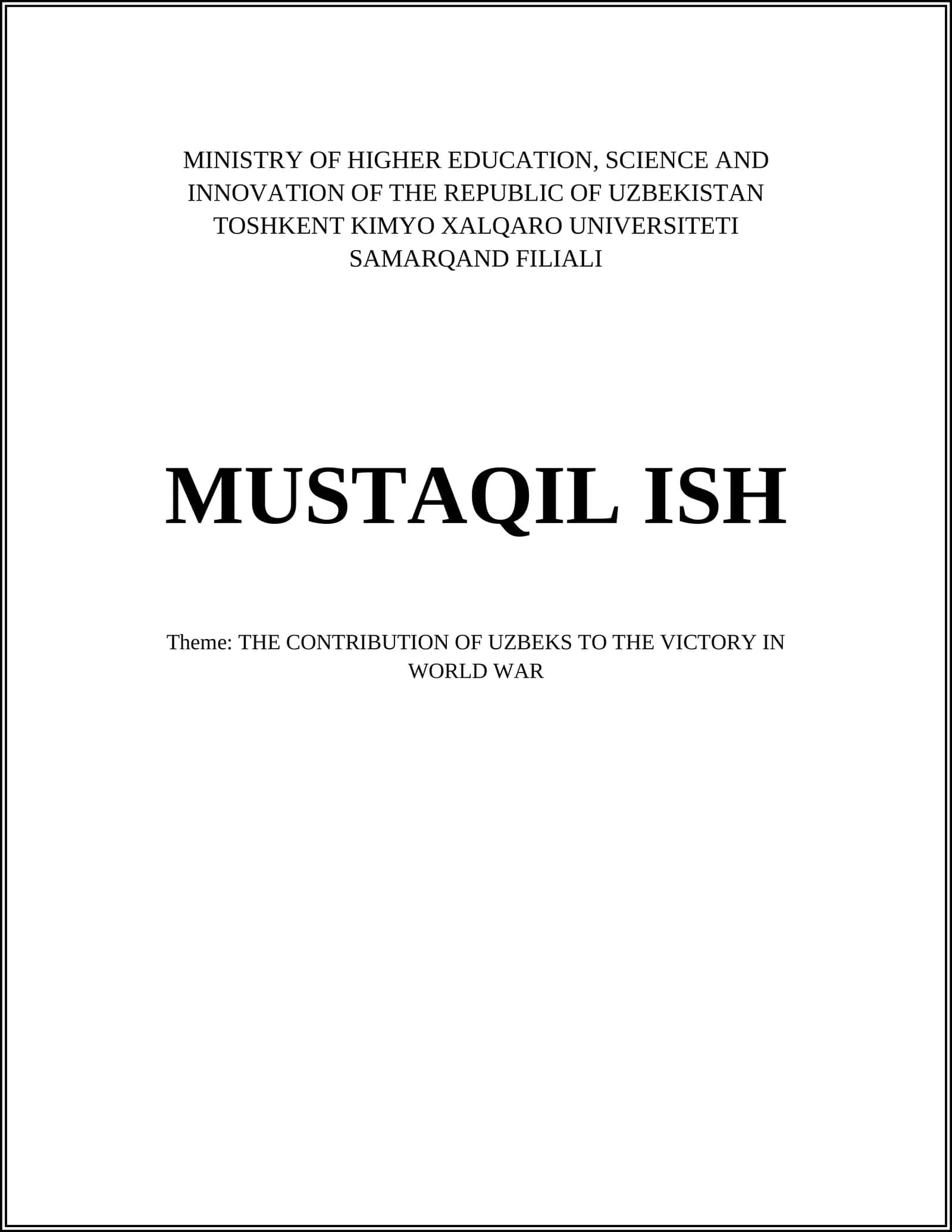 Uzbek Military Units in World War II 1