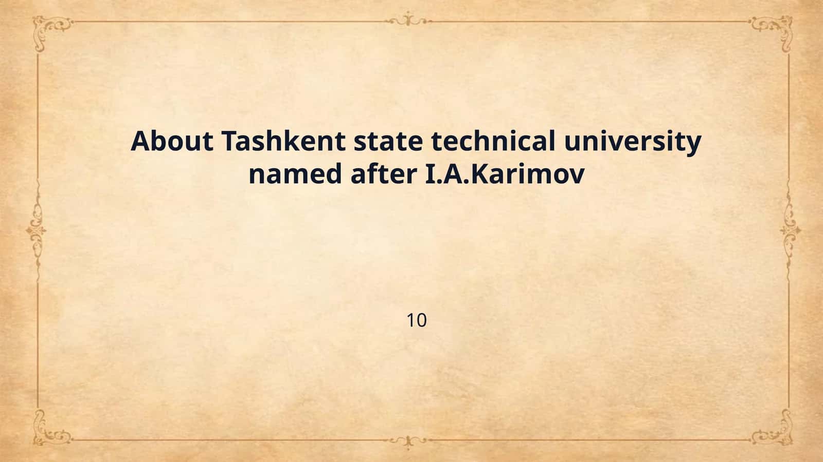 About Tashkent state technical university named after I.A.Karimov 1