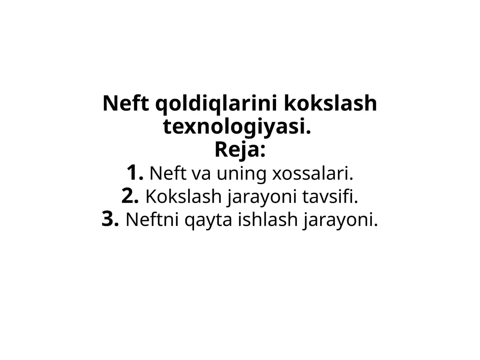 Neft qoldiqlarini kokslash texnologiyasi 1