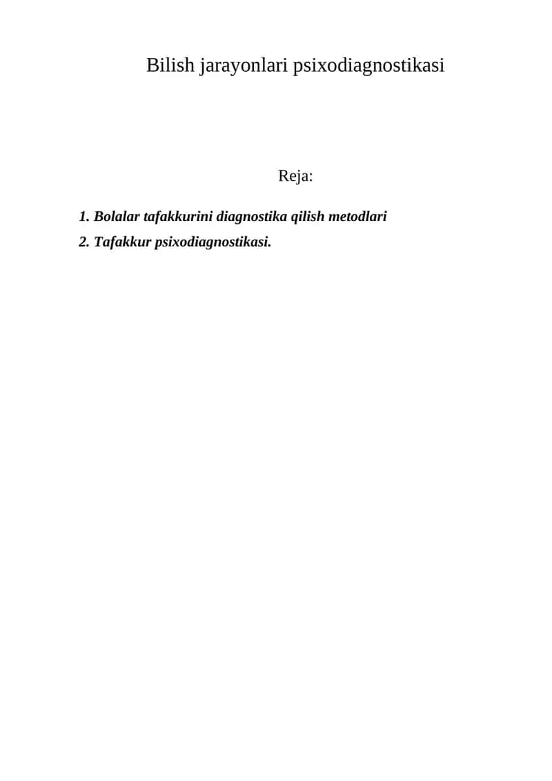 Bolalar tafakkurini diagnostika qilish metodlari 1