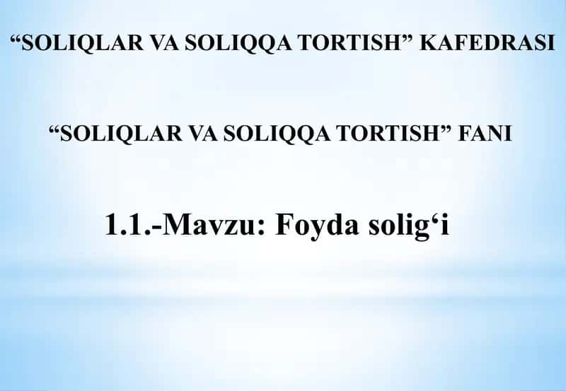 Soliqlar va soliqqa tortish 1