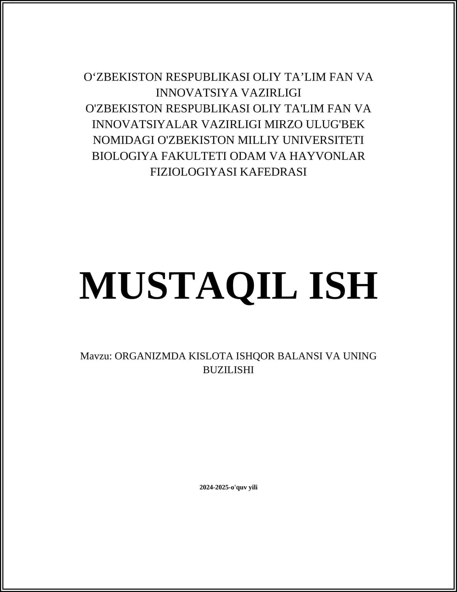 ORGANIZMDA KISLOTA ISHQOR BALANSI VA UNING BUZILISHI 1