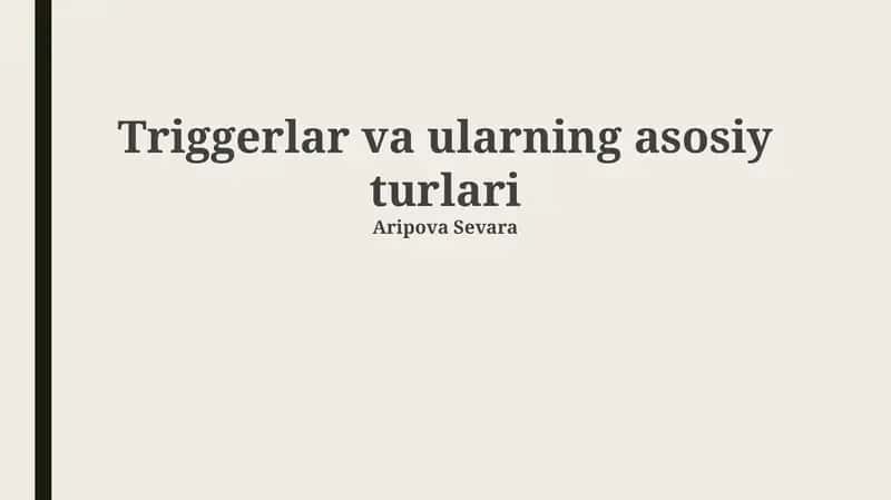 Tetiklar va ularning asosiy turlari 1
