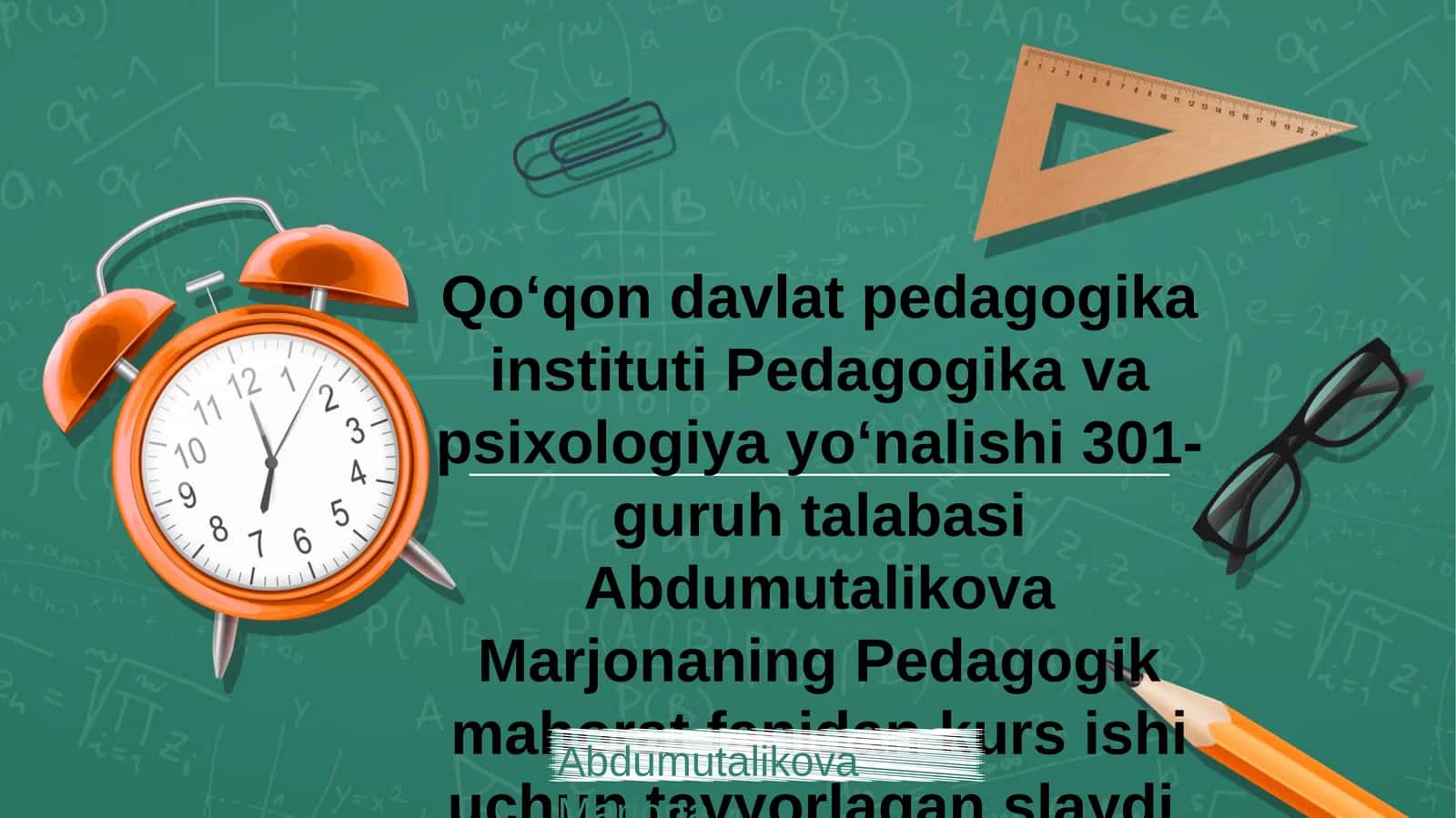 Pedagogik mahorat fanidan kurs ishi 1