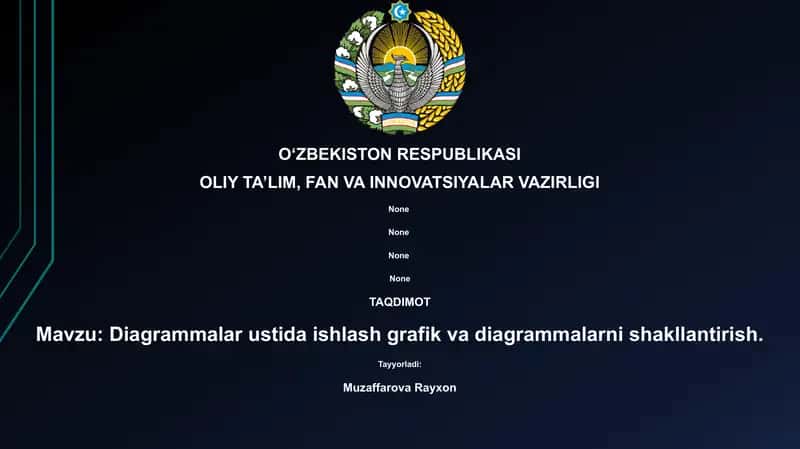 Diagrammalar ustida ishlash grafik va diagrammalarni shakllantirish 1