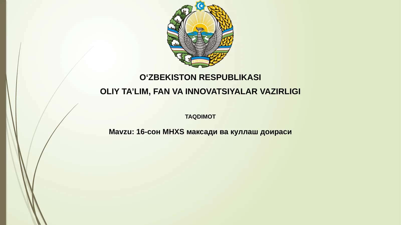 IAS 16 Maqsadi va Qo'llanish Sohasi 1