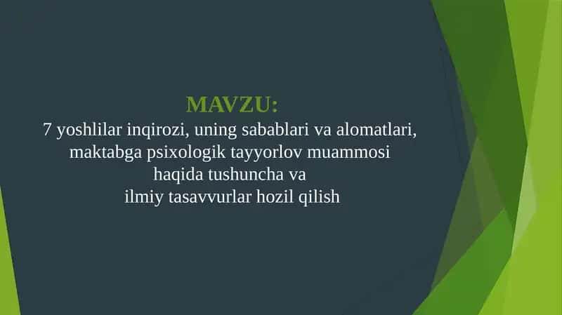 Bolalarda 7 yil inqirozi 1