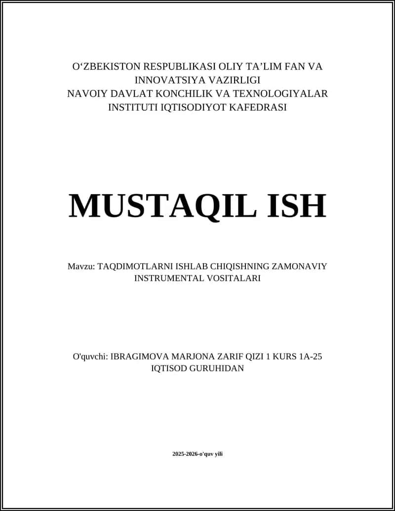 TAQDIMOTLARNI ISHLAB CHIQISHNING ZAMONAVIY INSTRUMENTAL VOSITALARI 1