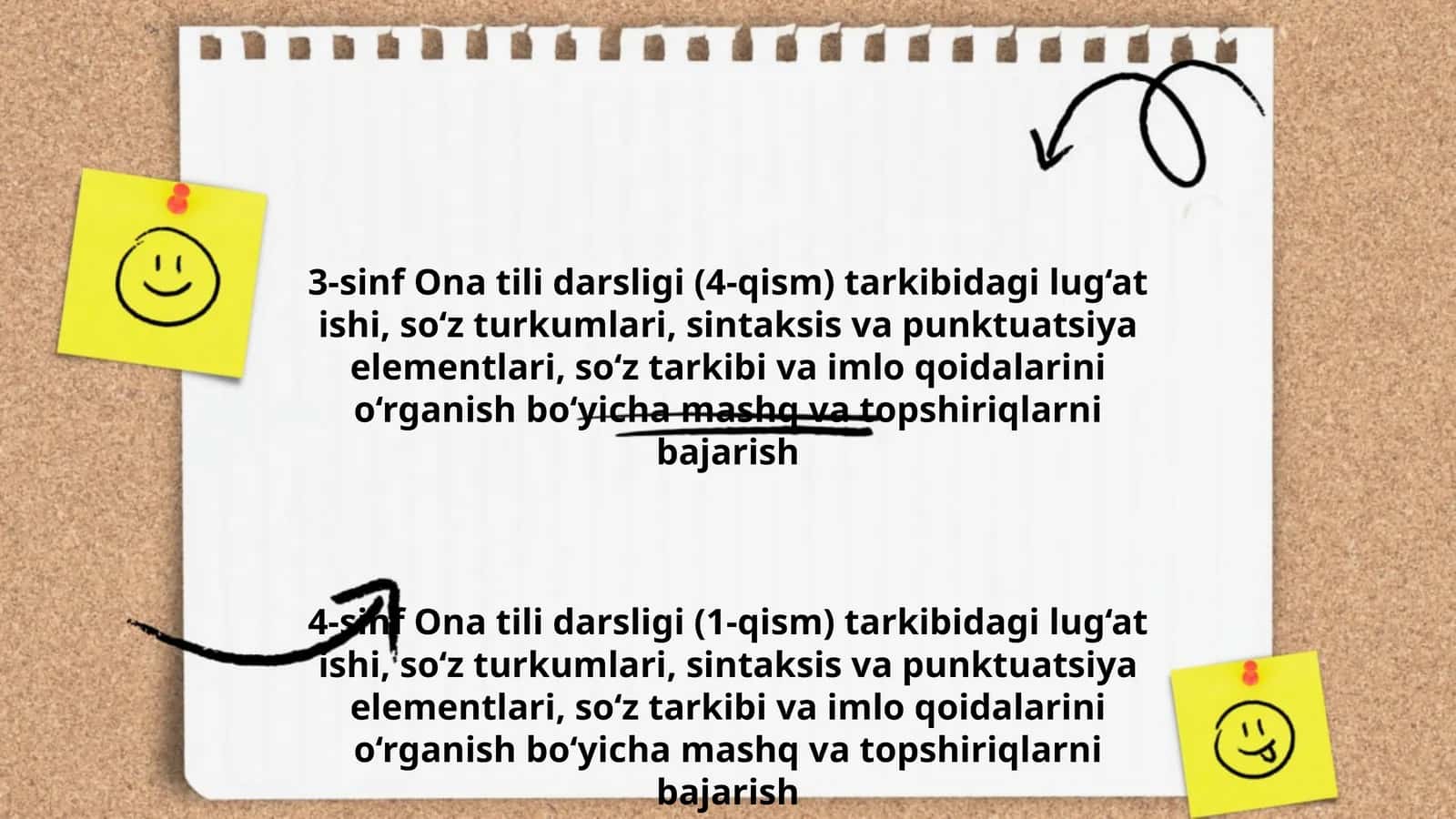 3-sinf Ona tili darsligi (4-qism) lug‘at ishi 1