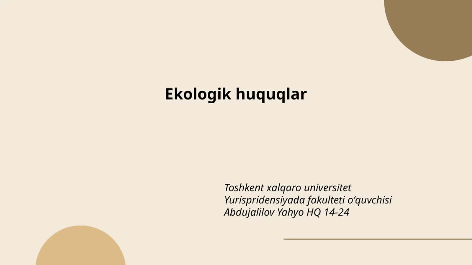 Ekologik huquqlar 1