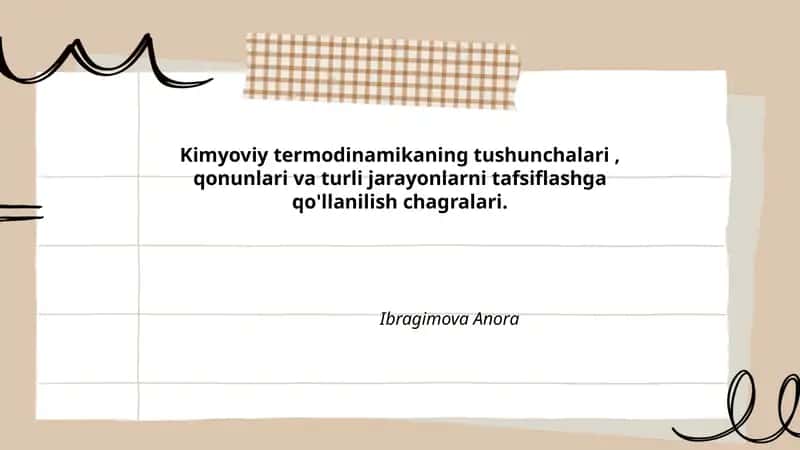 Kimyoviy termodinamika 1