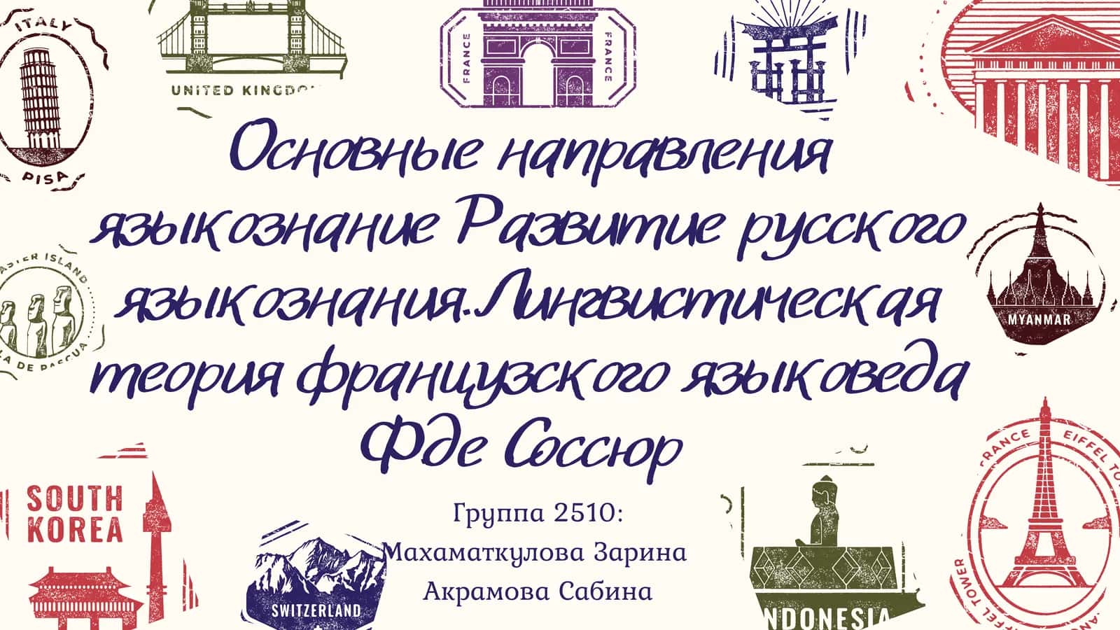 Презентация по теме "Основные направления языкознание Развитие русского языкознания. Лингвистическая теория французского языковеда Ф. де Соссюр". 1