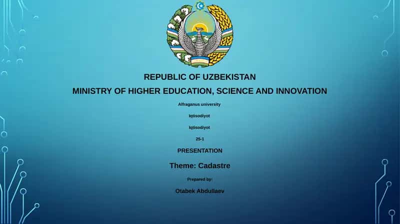 Cadastre Presentation at Alfraganus University 1