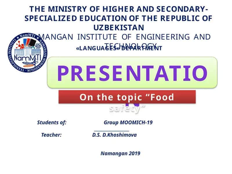 Food Safety Presentation 1