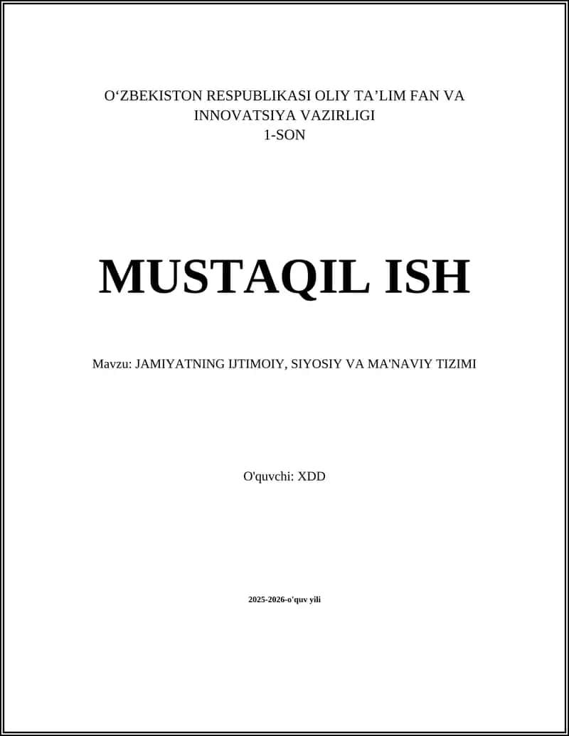 Jamiyatning ijtimoiy strukturasi va uning zamonaviy xususiyatlari 1