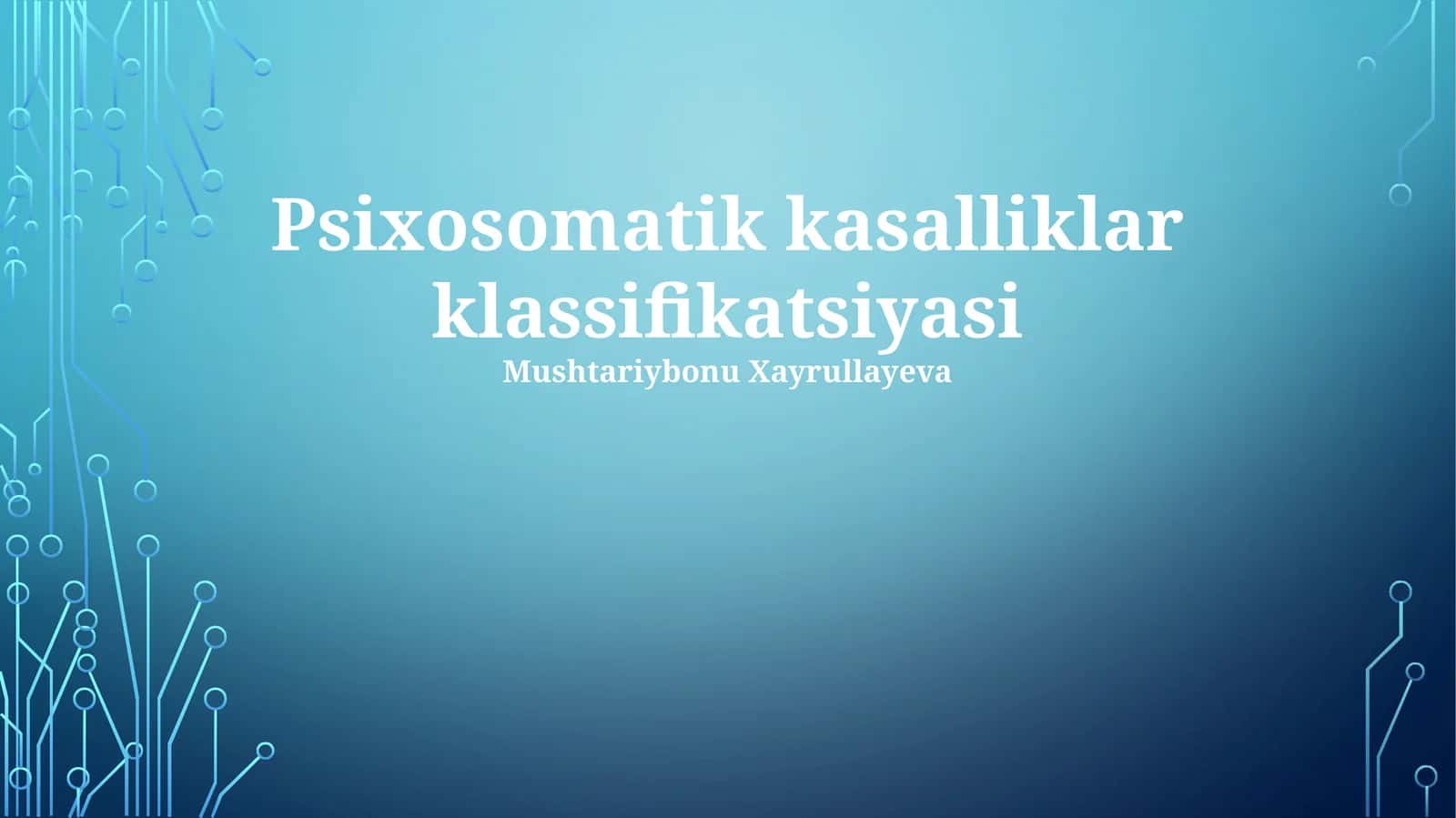 Psixosomatik kasalliklar klassifikatsiyasi 1