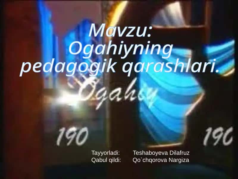 Muhammad Rizo Ogahiy hayoti va ijodi 1