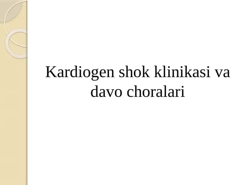Kardiogenshokklinikasi davolari 1