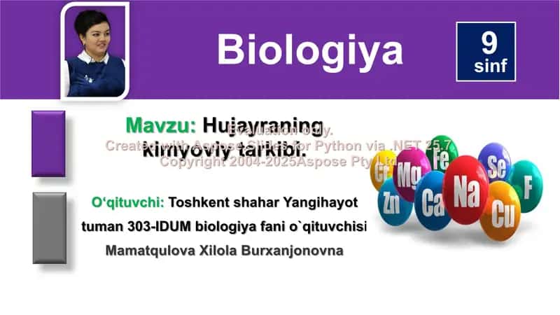 Hujayraning kimyoviy tarkibi 1