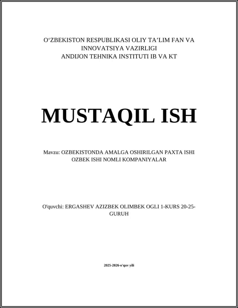 O'zbek ishi nomli kompaniyalarning tarixi va tashkil topishi 1