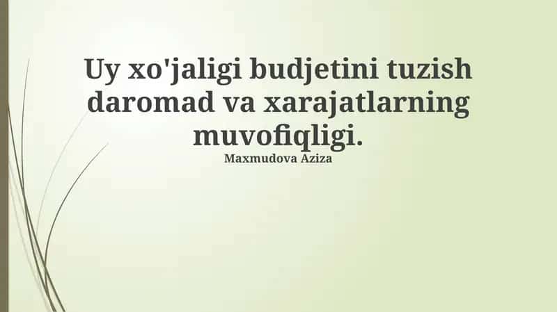 Daromad va xarajatlarni tushunish 1