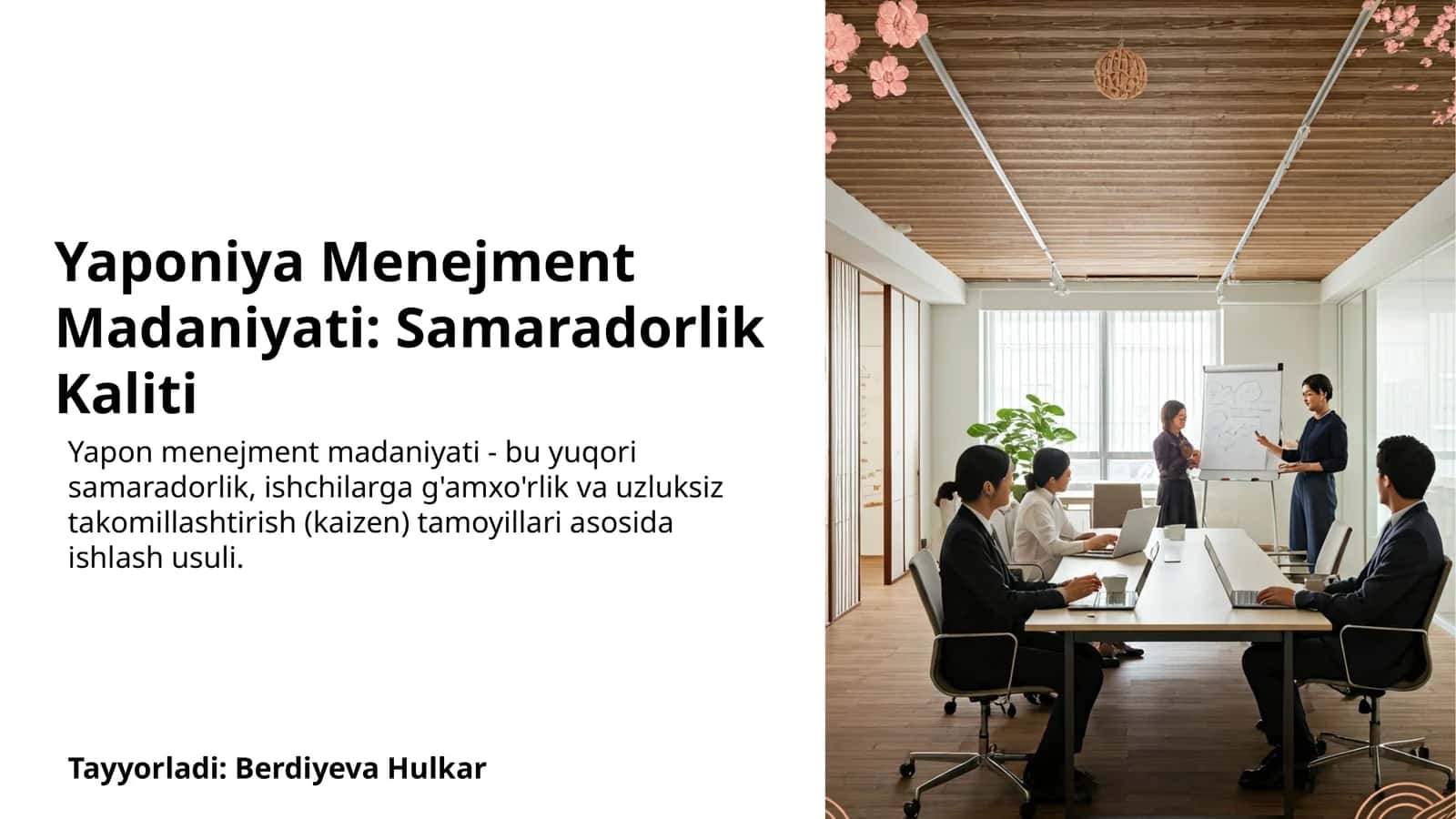 Yaponiya Menejment Madaniyati: Samaradorlik Kaliti 1