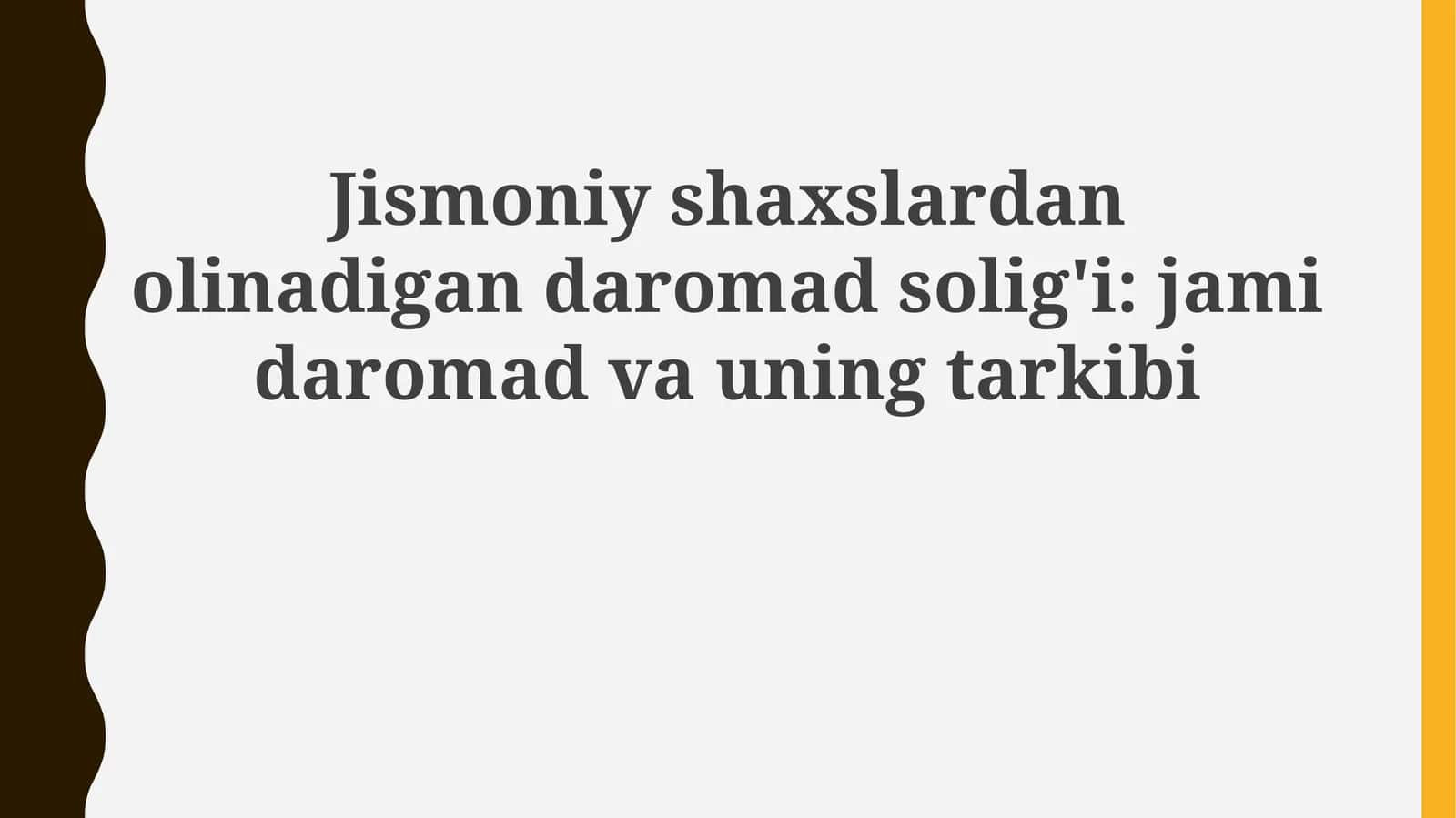 Jismoniyshaxslardanolinadigandaromadsolig'i:jamidaromadvauningtarkibi 1