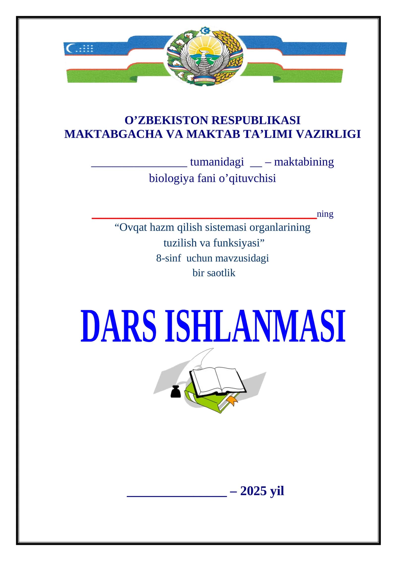 Ovqat hazm qilish sistemasi organlarining tuzilishi va funksiyasi 1