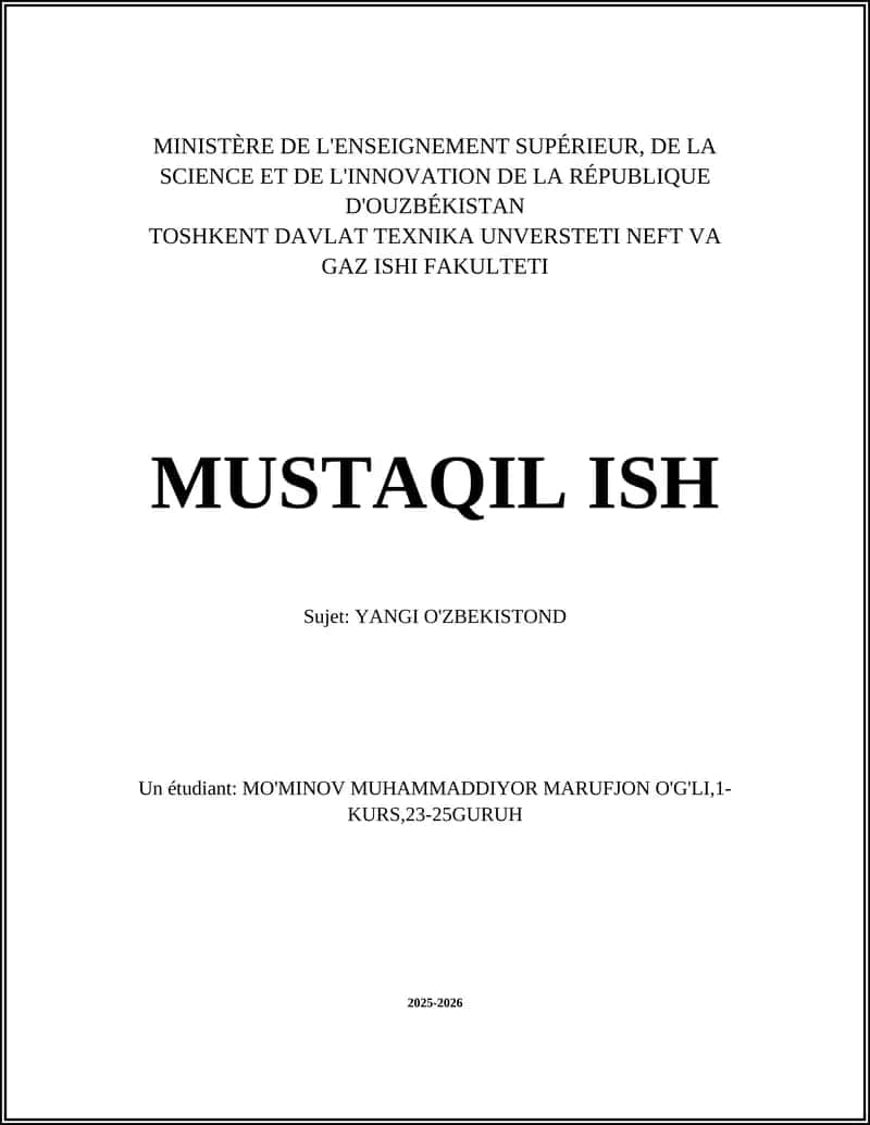 YANGI O'ZBEKISTOND Initiative 1