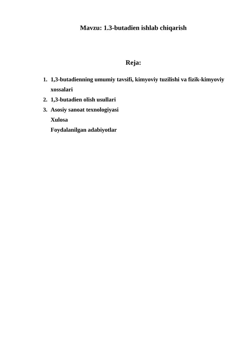 1,3-butadien ishlab chiqarish 1
