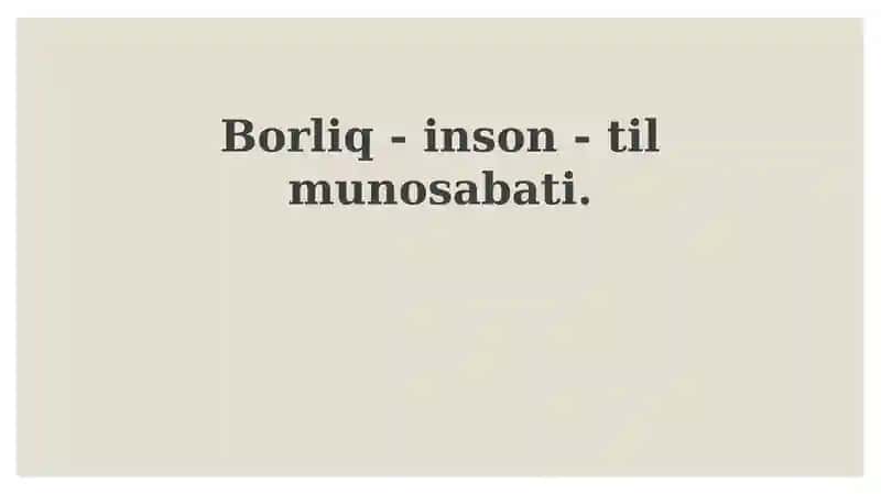 Borliq-inson-tilmunosabati