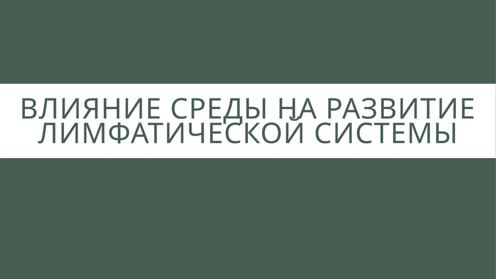 Презентация: Влияние социальной и биологической среды на развитие и структуру лимфатических сосудов(15слайдов, PPTX) 1