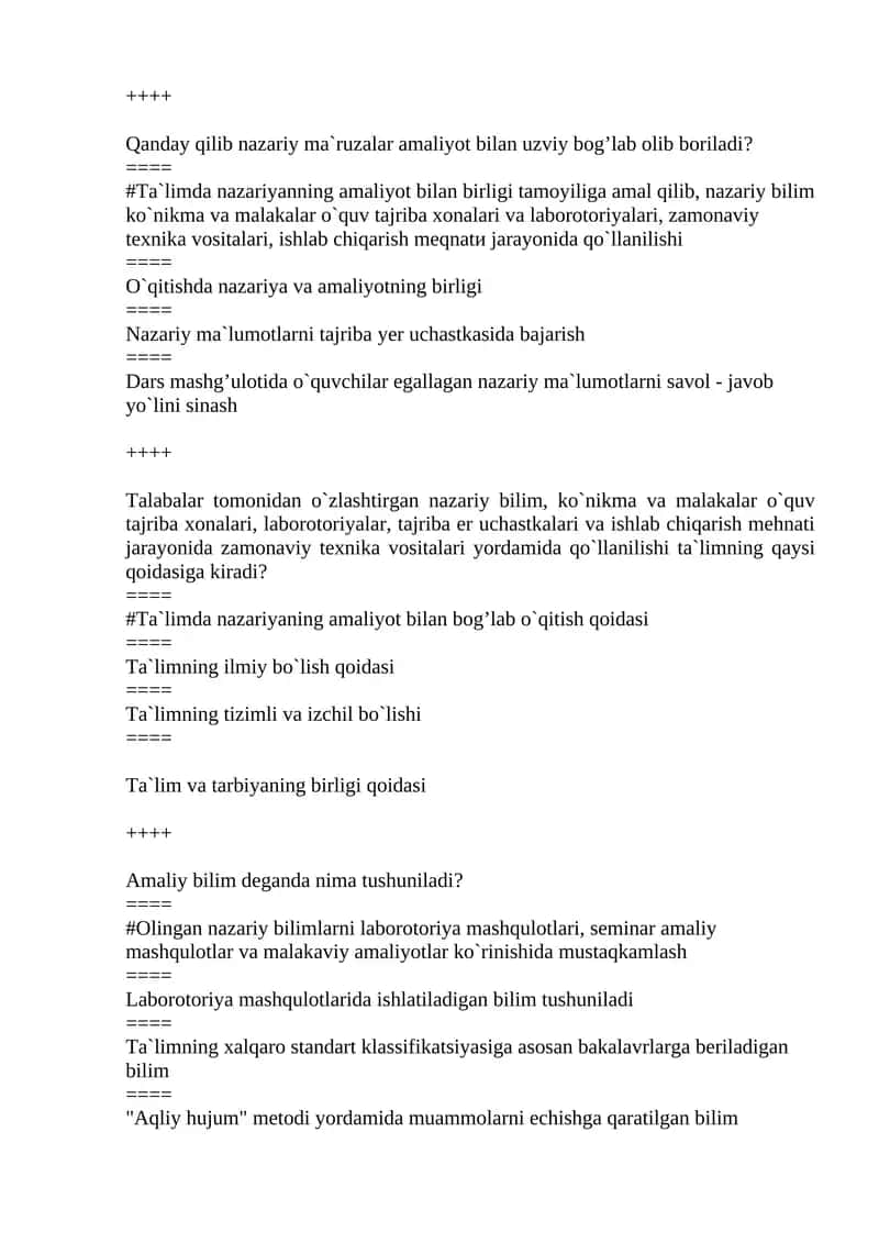Ta’limda nazariyanning amaliyot bilan birligi 1