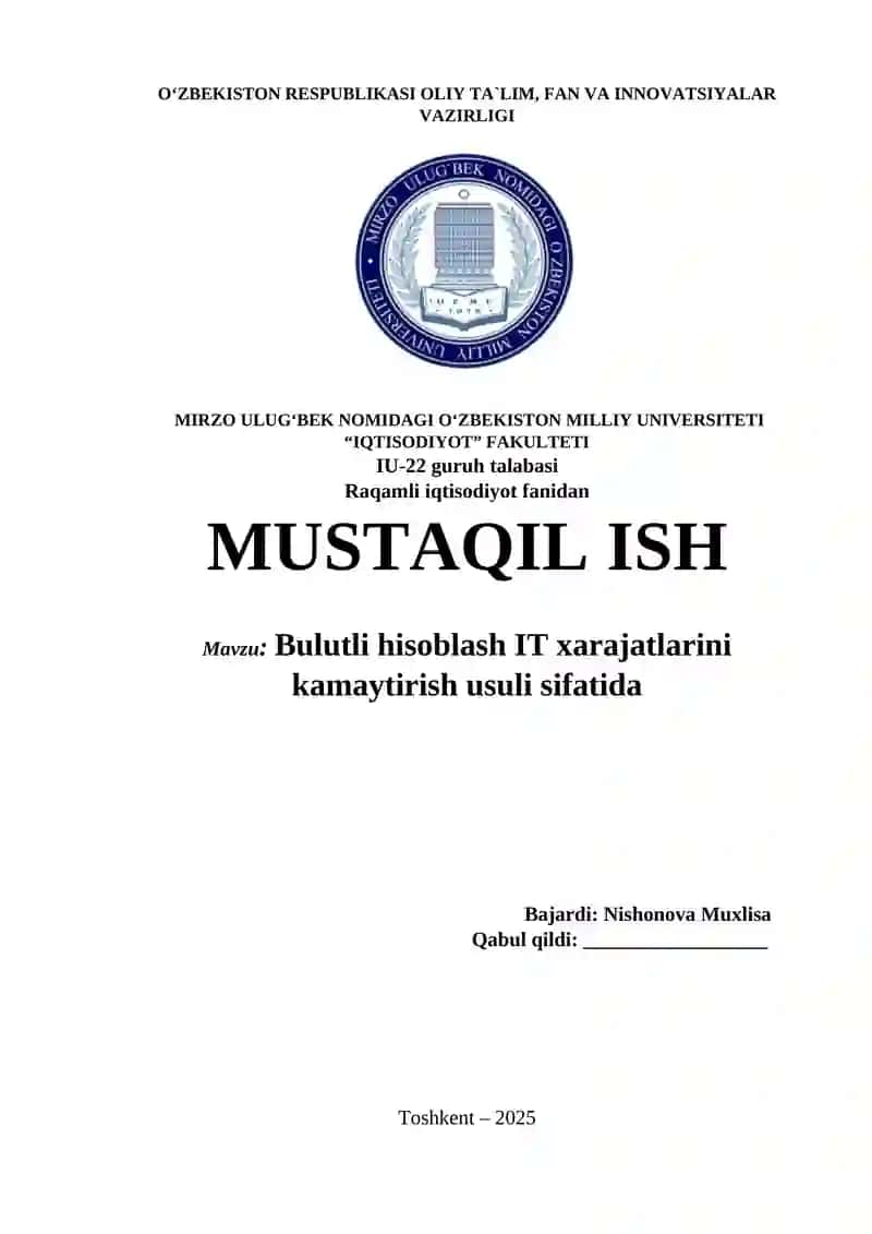 Bulutli hisoblash IT xarajatlarini kamaytirish usuli