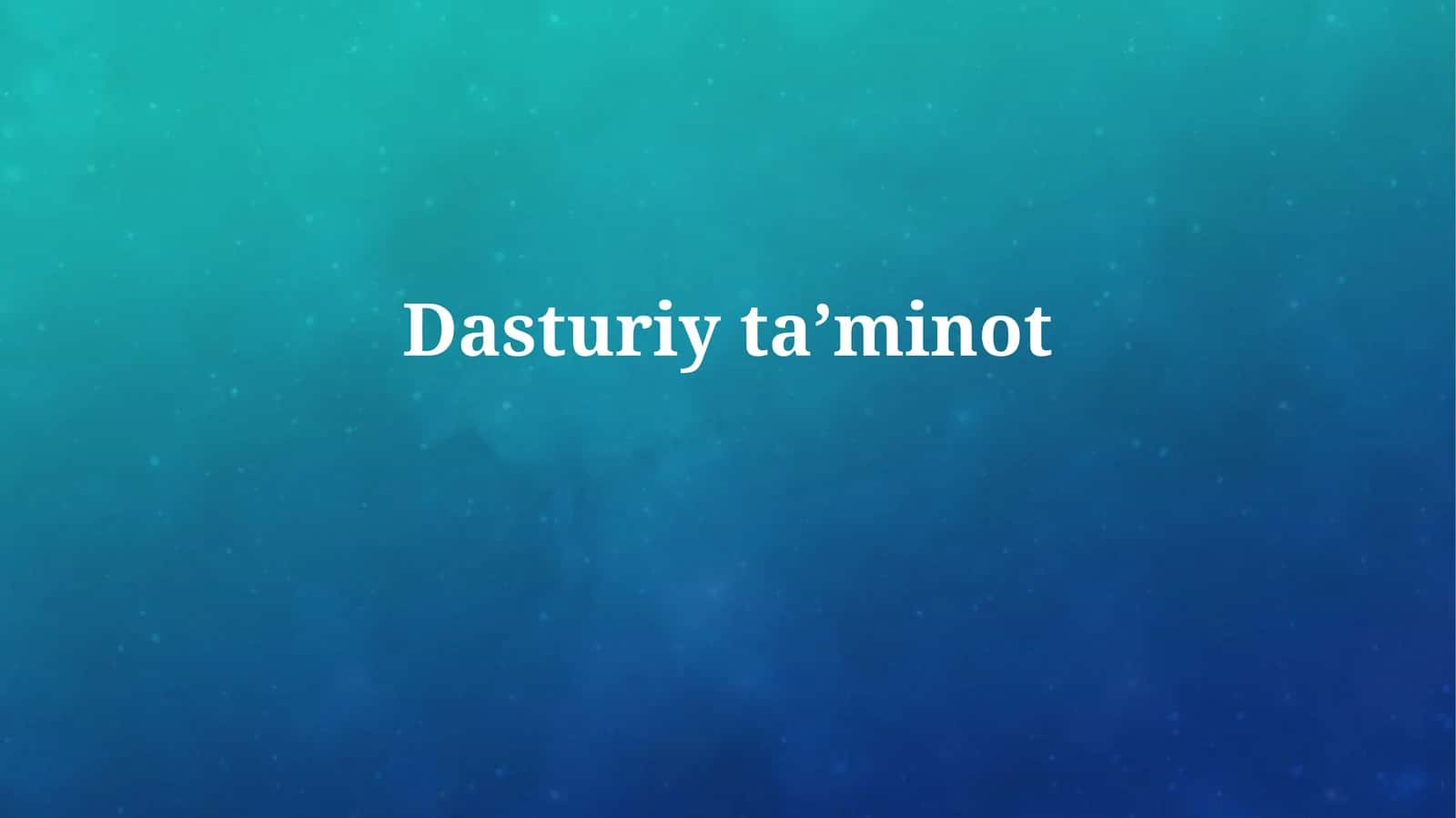 Dasturiy ta'minot 1